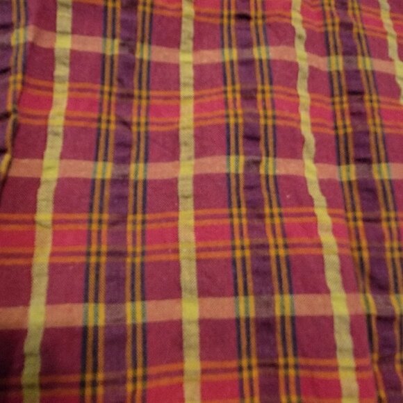 Karen Scott Plaid Seersucker Button Down Sleeveless Shift Dress Size 10 - Picture 2 of 7